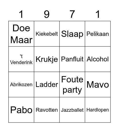 Herma 50 jaar! Bingo Card