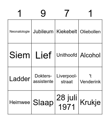 Herma 50 jaar! Bingo Card