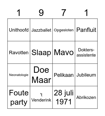 Herma 50 jaar! Bingo Card