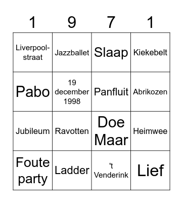 Herma 50 jaar! Bingo Card