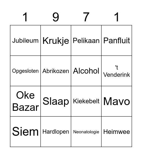 Herma 50 jaar! Bingo Card