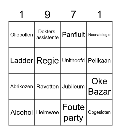 Herma 50 jaar! Bingo Card