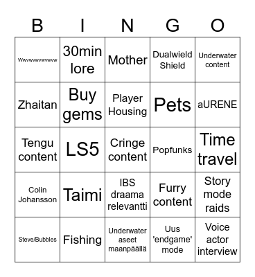 EOD Bingo Card