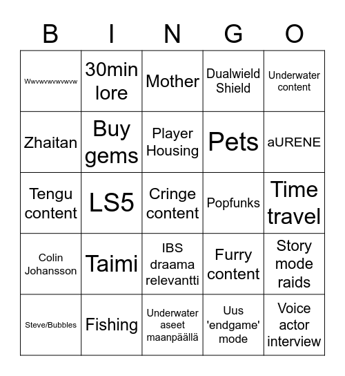 EOD Bingo Card