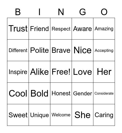 We are all the SAME...but DIFFERENT Bingo Card