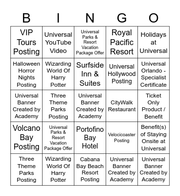 Social Media Bingo Card