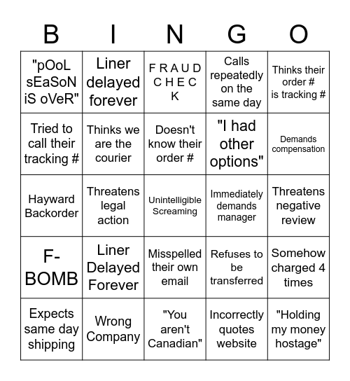 PSC Updates Bingo Card