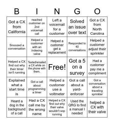 BINGO Card