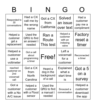 BINGO Card