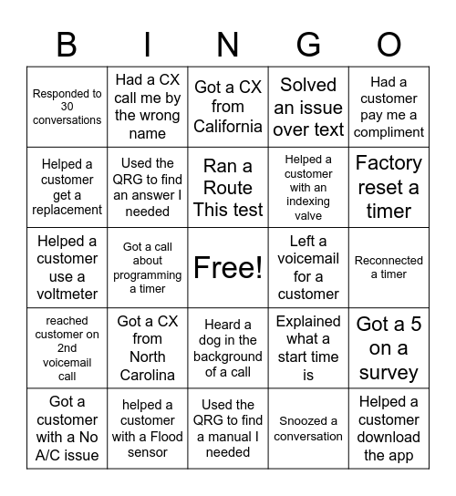 BINGO Card