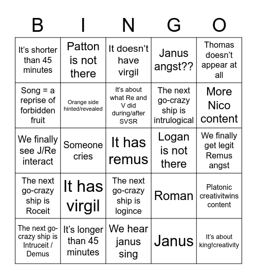 tss(a) EP PREDICTION BINGO Card