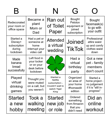 Icebreaker Bingo - Lockdown Edition! Bingo Card