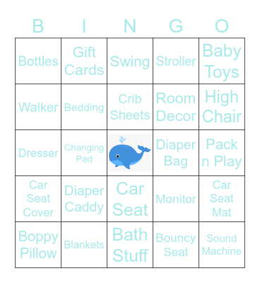 Michele's Baby Shower Bingo Card
