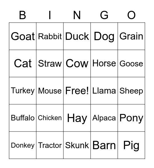 Thrive Farm Bingo Card