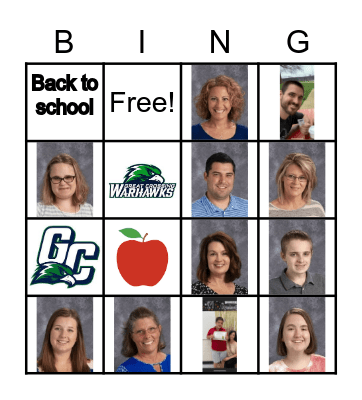 GCHS Student & Staff BINGO Card