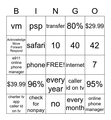 Team Jordan/Williams Charter  Bingo Card