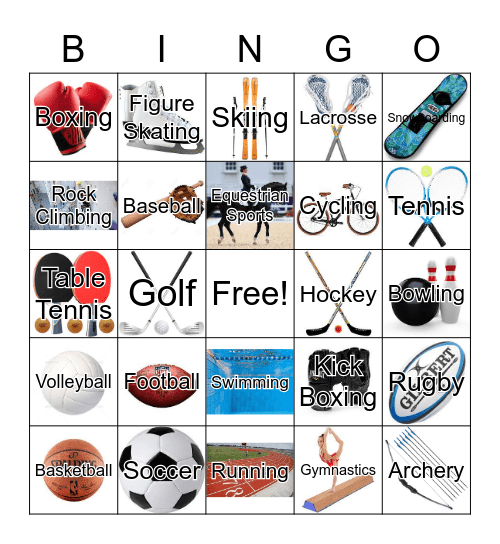 Sports Bingo Card