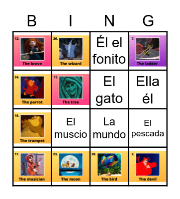 Disney Loteria Bingo Card