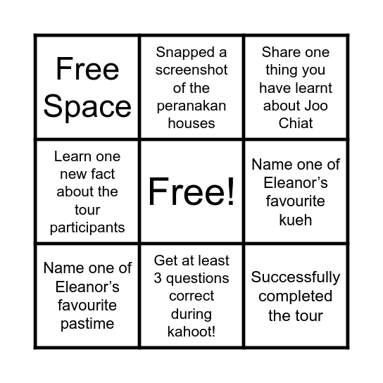 in the eyes of eleanor tan Bingo Card