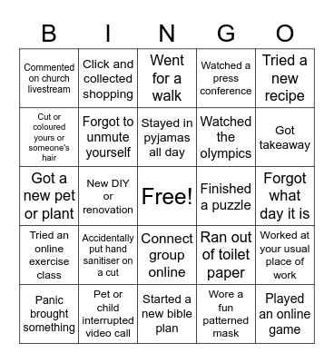 INCreative Bingo Card