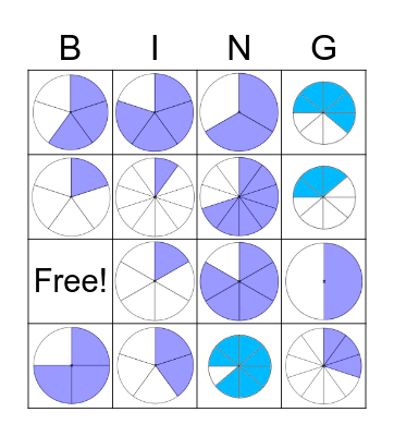 Bingo das frações Bingo Card
