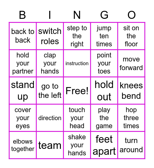 Let's Play Together Bingo Card