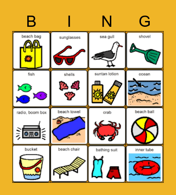 Beach Bingo Card