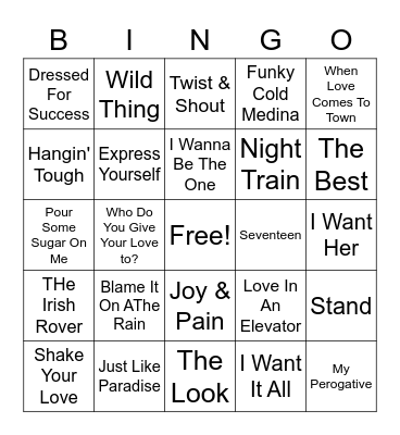 80s CJ's Bingo Card