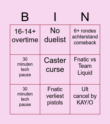 Alex Bingo Card