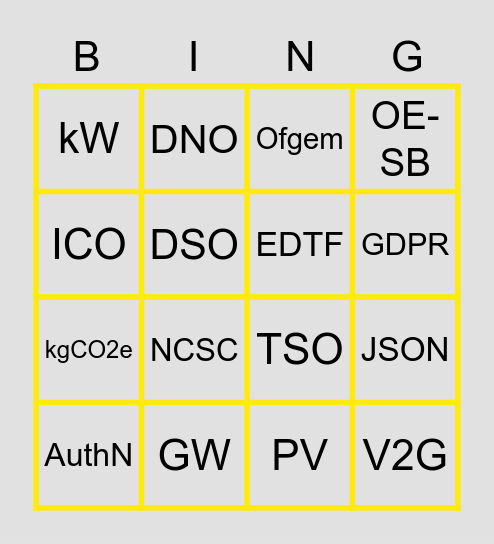 OE Bingo Card