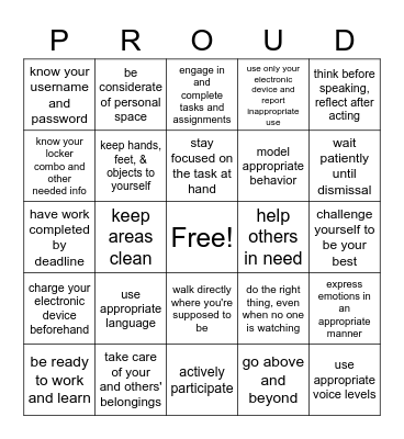 How to be Highland Bingo Card