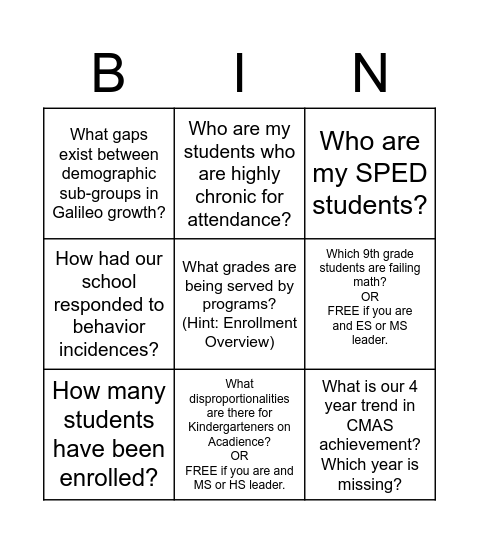 Hoonuit BINGO (Find them all!) Bingo Card