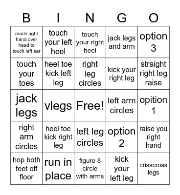 fitness Bingo Card