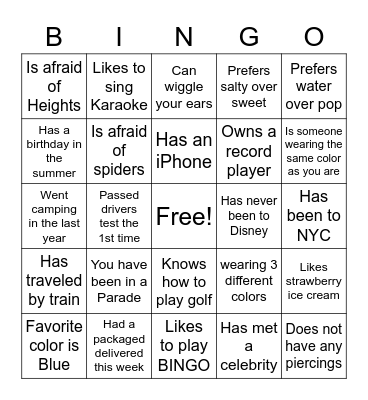 Bingo 1 Bingo Card