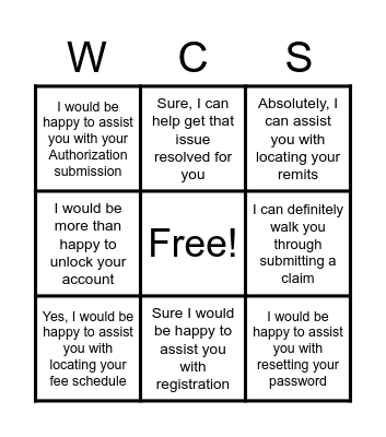 World Class Customer Service Bingo Portal Services Team Bingo Card