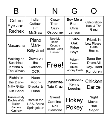 Welcome Back Music Bingo! Bingo Card