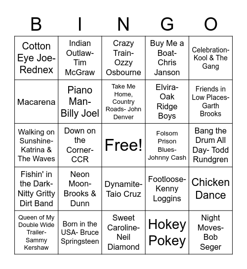 Welcome Back Music Bingo! Bingo Card