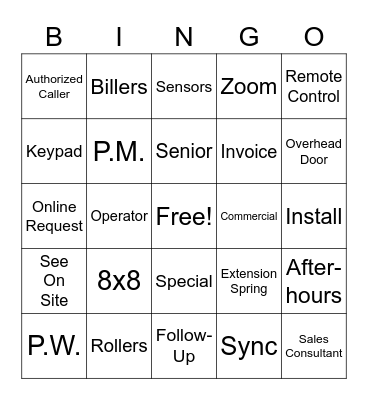 New Hire Week One Bingo Card