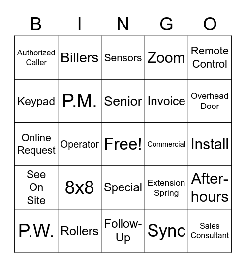 New Hire Week One Bingo Card