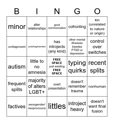 things people get fakeclaimed for Bingo Card