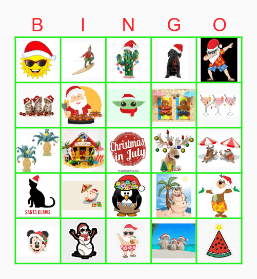 Christmas in July Bingo Card