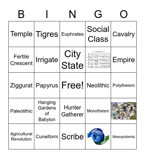 Ancient Civilizations Bingo Card