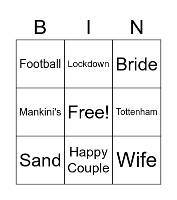 Marcus & Nikie's Wedding Card Bingo Card