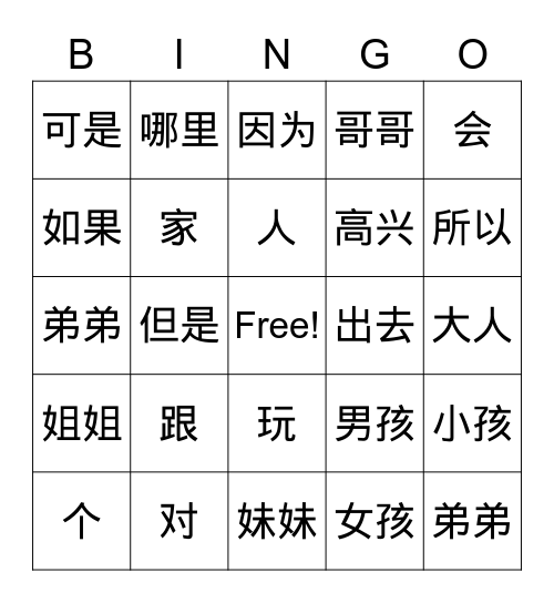 我不想在家 Bingo Card