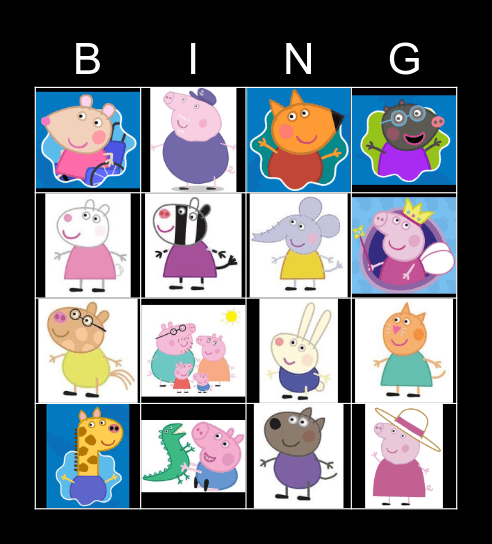 Peppa Pig Bingo Card