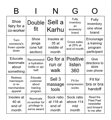 Awesome Outfitter Bingo Card