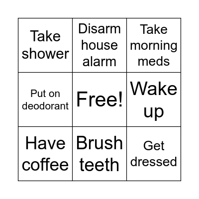 Next Monday Bingo Card