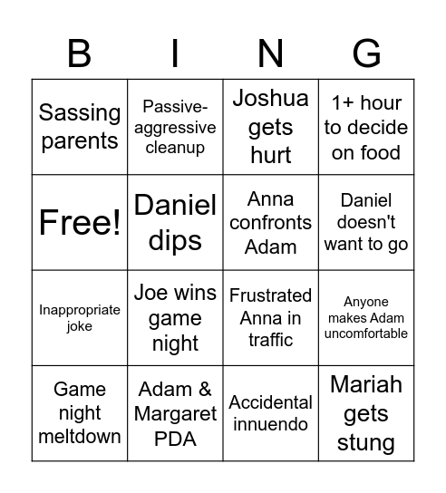 Evans Bingo 2021 Bingo Card