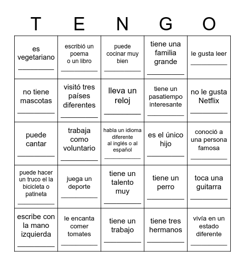 Contacto Bingo en Español