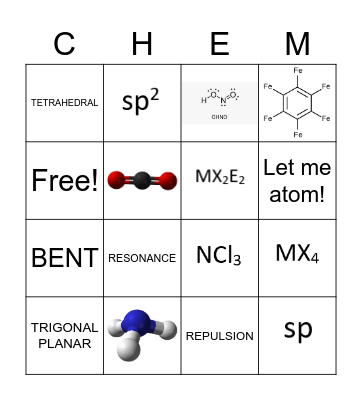 Molecular Geometry Bingo Card